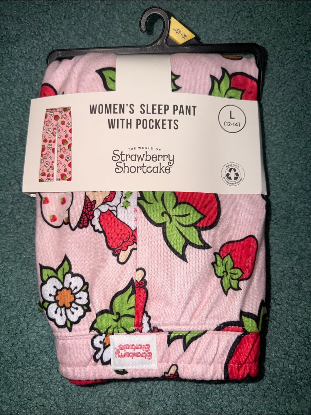 Women's Strawberry Shortcake Pink Sleep Pants with Pockets! 🍓